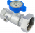 Кран шаровой FAR 1"-1 1/2", ВР-накидная гайка EPDM, под датчик, син. бабочка с термометром, хром